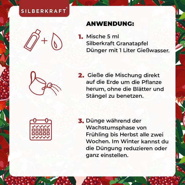 SILBERKRAFT Granatapfel Dünger – Für Granatapfelbäume – 1 Liter