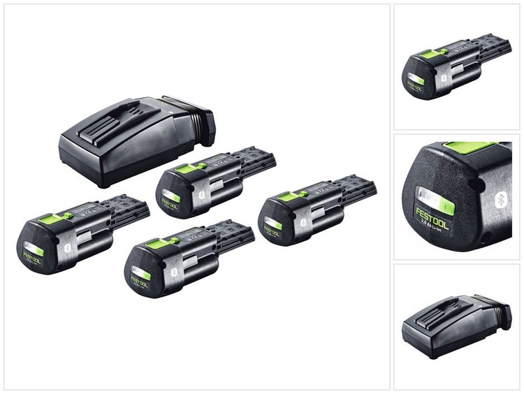 Festool Energie Set 4x BP 18 Li 3,0 Ergo I Akku 18 V 3,0 Ah / 3000 mAh Li-Ion ( 4x 577704 ) + TCL 6 Ladegerät ( 201135 )