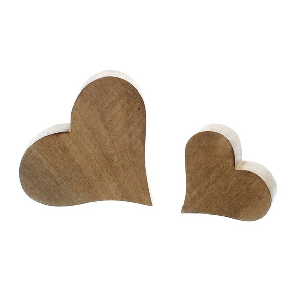 FRANK FLECHTWAREN | Herz Liebessturm, 2er Set, HOLZ, Ø 10 cm, 15 cm, Breite 4 cm