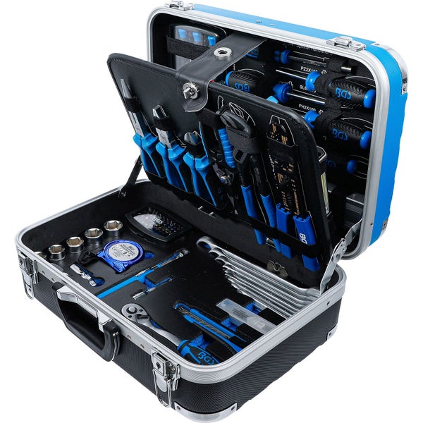 Geöffneter Werkzeugkoffer mit Werkzeugen von BGS