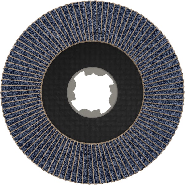 X-LOCK Fächerschleifscheibe, abgewinkelte Ausführung, Fibertragplatte, Ø115, K 1