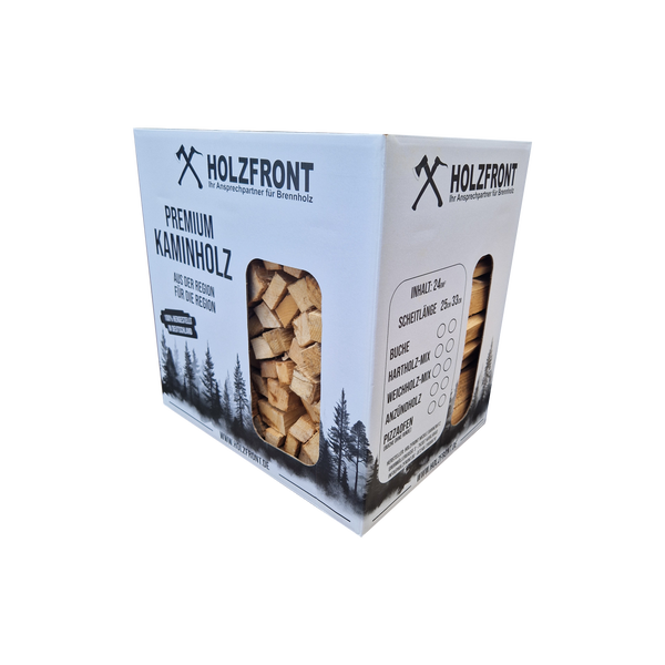Pizzaofen Grillholz ⭐️ MITTEL gespalten ⭐️ 100% Buche ▶️ handsortiert ohne Rinde ✅ Holz im Karton