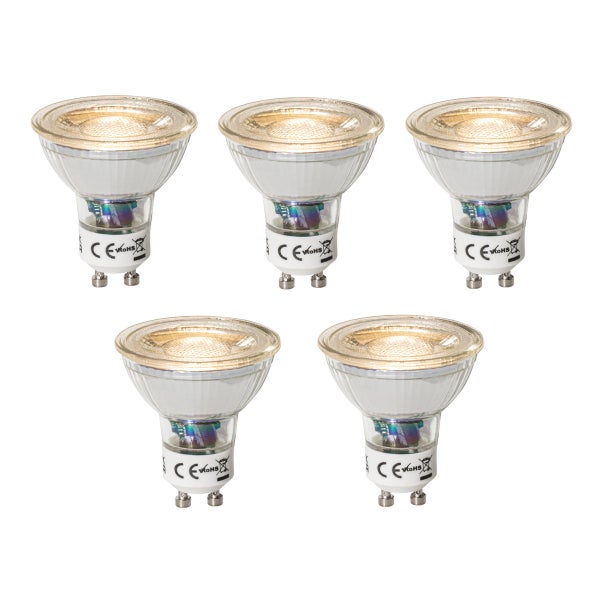 Set mit 5 GU10 dimbare LED lamp 3W 200 lm 2700K
