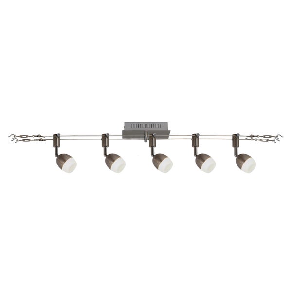 LED Seilsystem TONY mit 5 kugeligen Spots, 500cm lang, inkl. LEDs, warmweiß