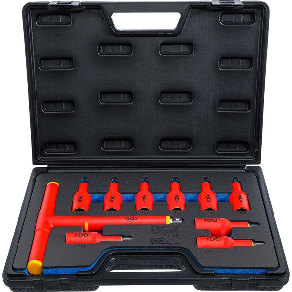 BGS VDE-Bit-Einsatz-Satz Antrieb Innenvierkant 12,5 mm (1/2) T-Profil (für Torx) T20 - T55 10tlg. - 7131