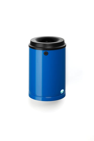 PROREGAL Robuster Papierkorb Mit Wandhalterung 15 Liter HxBxT 39 x 25 x 25 cm Verzinkter Stahl Blau