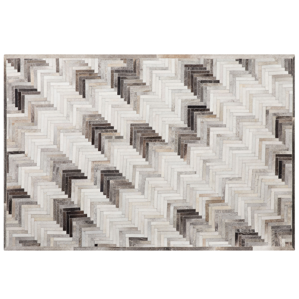 Teppich aus Leder im Fischgrätmuster