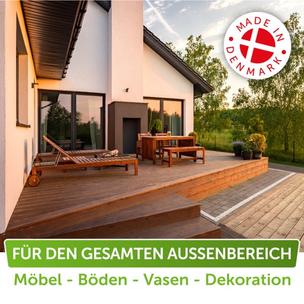 Nordicare Holzöl Außenbereich [500ml] für Lärche, Eiche, Teak oder Akazienholz I Holz Öl Außen zum Holzschutz I Holzschutzöl Außen, Teaköl für Gartenmöbel, Holzpflegeöl, Lärchenöl