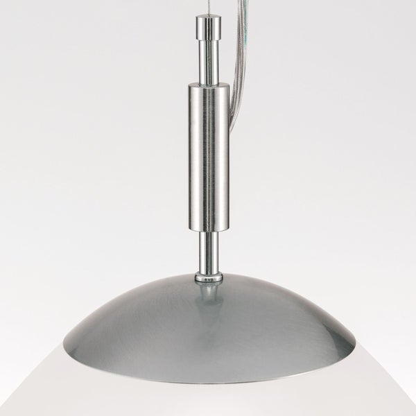 Hängeleuchte Opaldesign aus Messing Klar-mattes Glas Silber