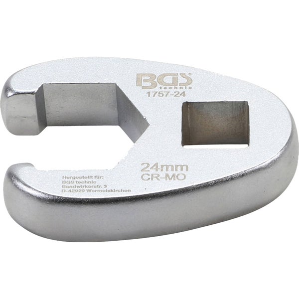 BGS Hahnenfußschlüssel Antrieb Innenvierkant 12,5 mm (1/2) SW 24 mm - 1757-24