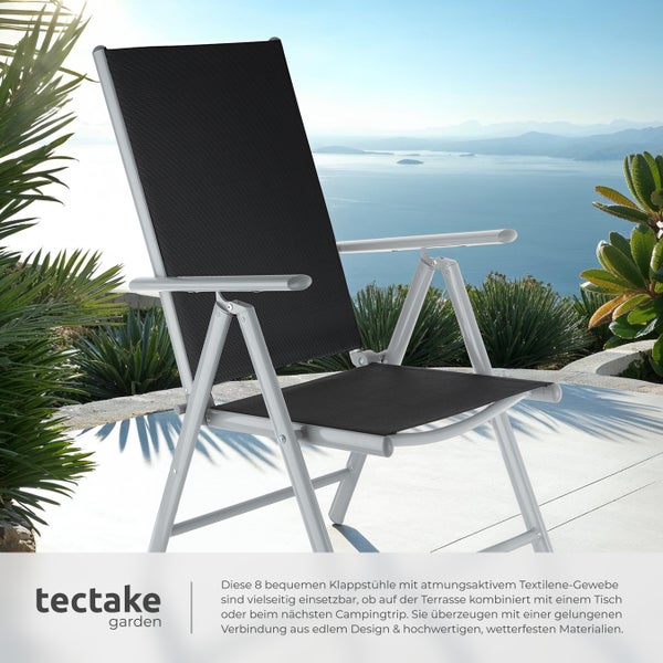 Gartenstuhl tectake Marilena 67 x 56 x 105 cm klappbar silber