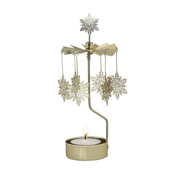 Goldene Schneeflocke Teelichtkarussell - Pluto Design