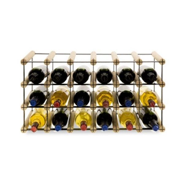 PROREGAL Modulares Weinregal Vinotega Mod Metal HxBxT 32,5 x 62,5 x 24,5 cm 6 x 3 Flaschen Massives Kiefernholz Natur