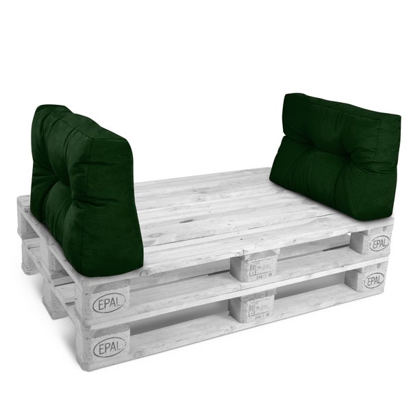 Beautissu ECO Style Palettenkissen Rücken 60x40x10cm Dunkelgrün (2tlg)