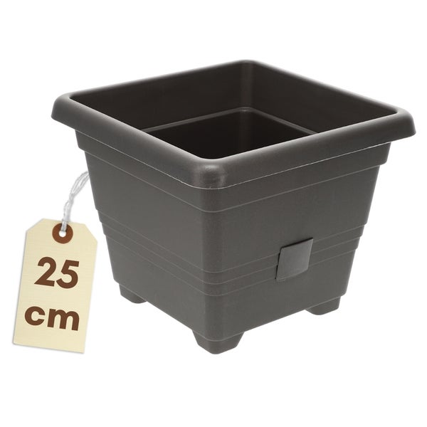 Viereckiger Pflanztopf, 25 Zentimeter Kantenlänge