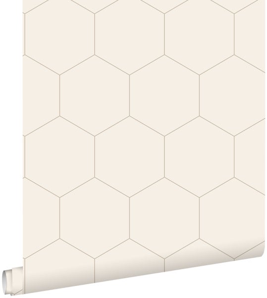 ESTAhome Tapete Wabenmuster Sandbraun - 53 cm x 10.05 m - 139553