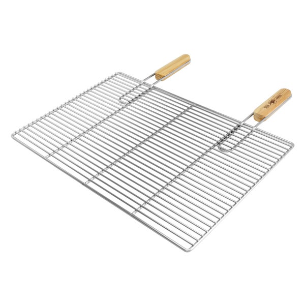 ECD Germany Rechteckiger Edelstahl Grillrost mit abnehmbaren Griffen 60 x 40 cm - robust & rostfrei - für Grillkamin Buschbeck Gasgrill Feuerschalen Feuerkorb - Edelstahlgrillrost Grill Rost Zubehör