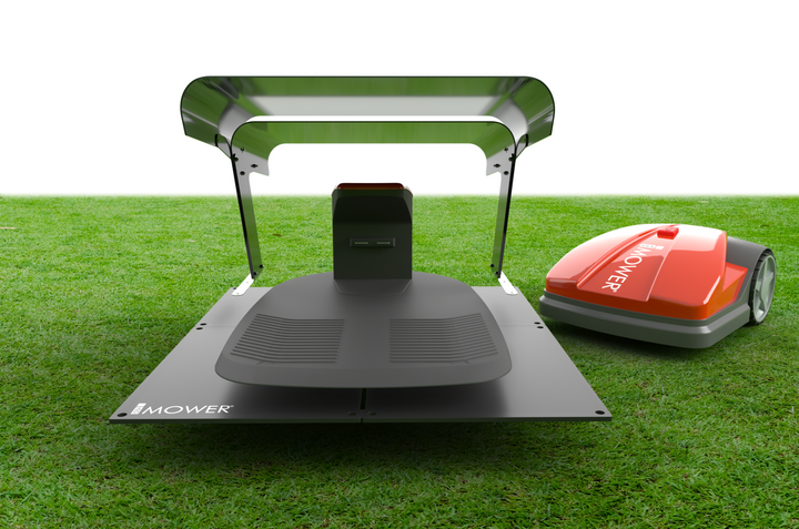 Rasenroboter Ladestation mit Regenschutzdach