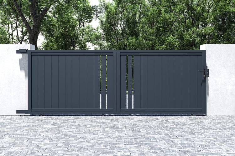 Schiebetor 4m GIONA H.140 graues Aluminium