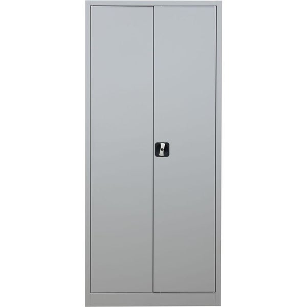 PROREGAL Flügeltürenschrank Badger 4 Fachböden Eurolock Griff Sockel HxBxT 180 x 80 x 38 cm Grau Verzinkt