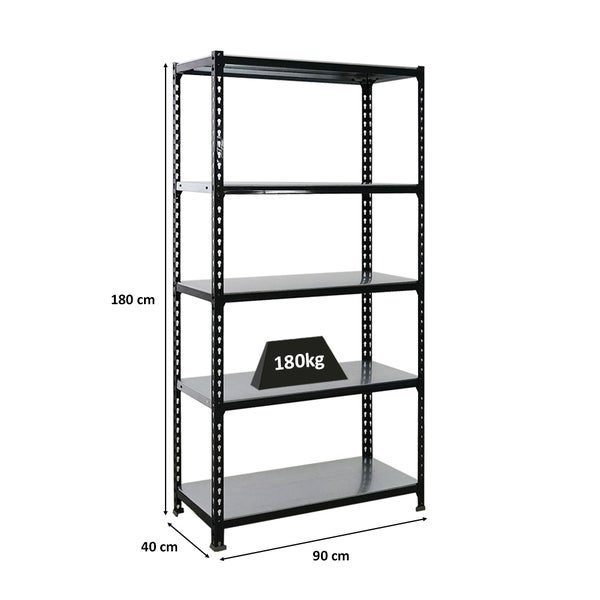 PROREGAL Schwerlastregal Metal Shark HxBxT 180 x 90 x 40 cm Fachlast 180 kg Anthrazit-Verzinkt