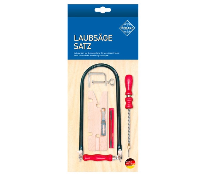 PEBARO 705P - Laubsäge-Set: Holzbrettchen + Drillbohrer