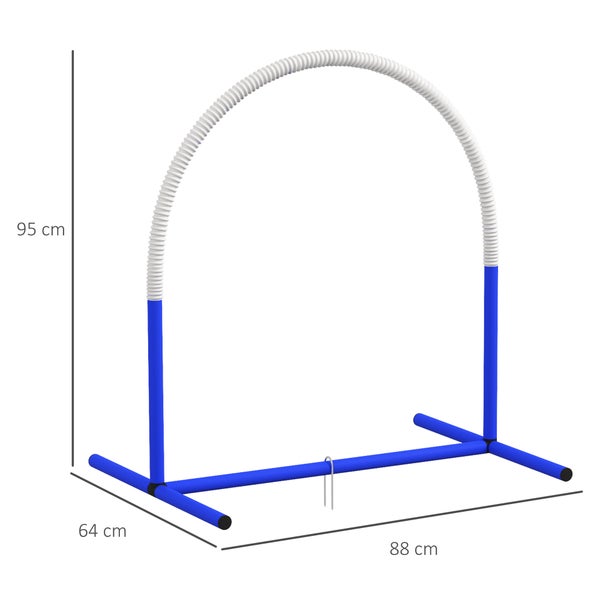 PawHut Hund Agility Set, 88L x 64B x 95H cm, PE, ABS, Blau+Weiß