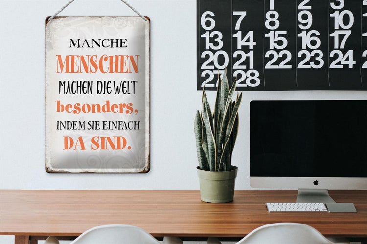 Blechschild Spruch 20x30cm manche machen die Welt besonders