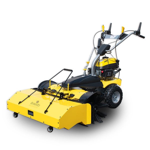 Kehrmaschine mit Rädern und Kehrwalze