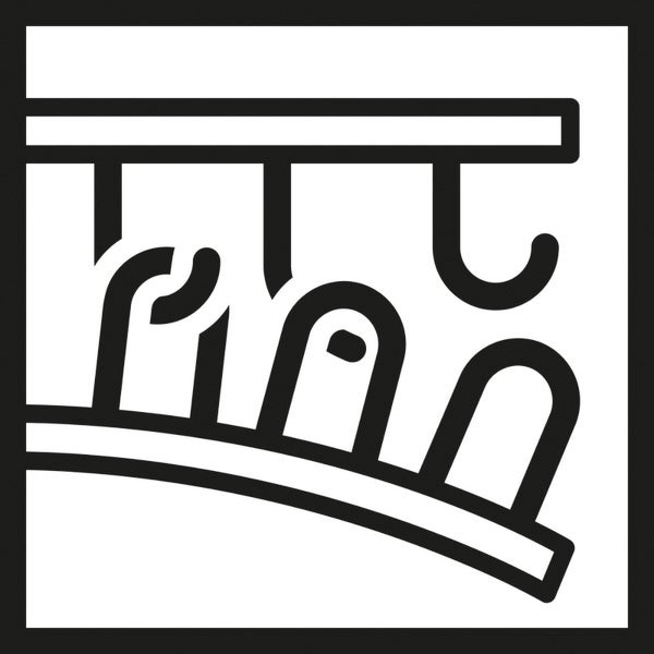 Symbol für Garderobe mit Haken und Stange