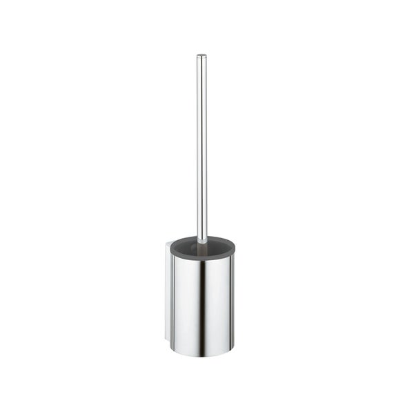 Wand-WC-Bürstengarnitur aus Metall, zylindrischer Halter mit Bürstengriff, für die Wandmontage.