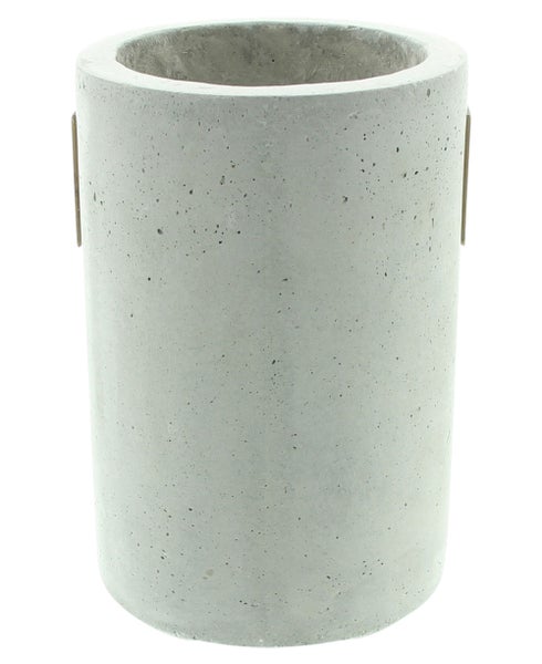 FRANK FLECHTWAREN | Dekovase Tube, BETON, HOLZ, Ø 18 x 27 cm