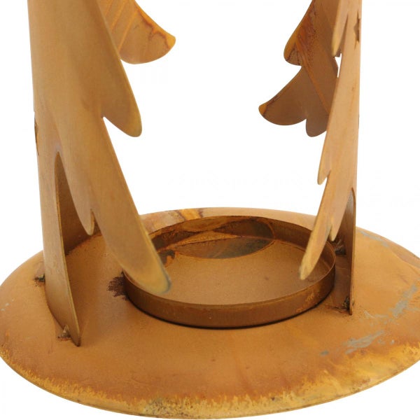 Kerzenhalter aus Metall mit Tannenbaum Motiven