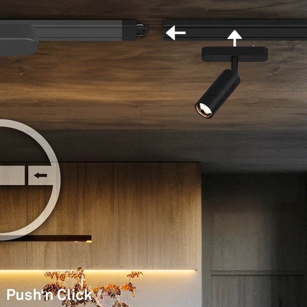 Briloner Luxtrail Schienensystem, Erweiterungsset, 2x LED Spots, Schwenkbar, Erweiterbar, Schwarz, 1 m