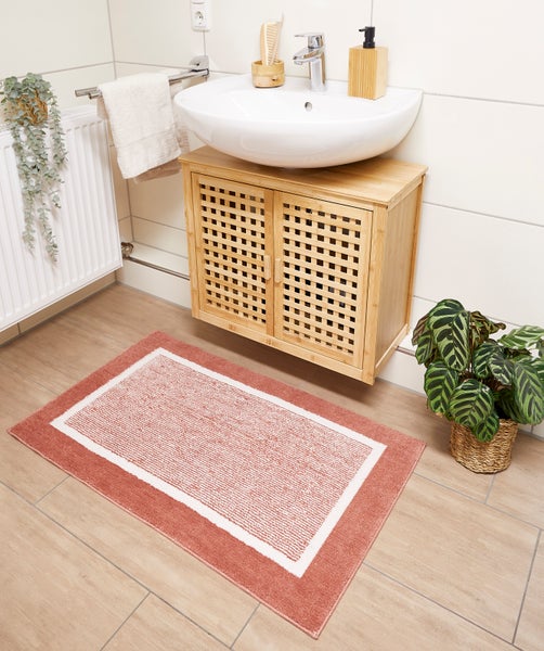 Badematten Set Maui bestehend aus zwei Badematten 40 x 60 cm und 60 x 100 cm in Rostrot