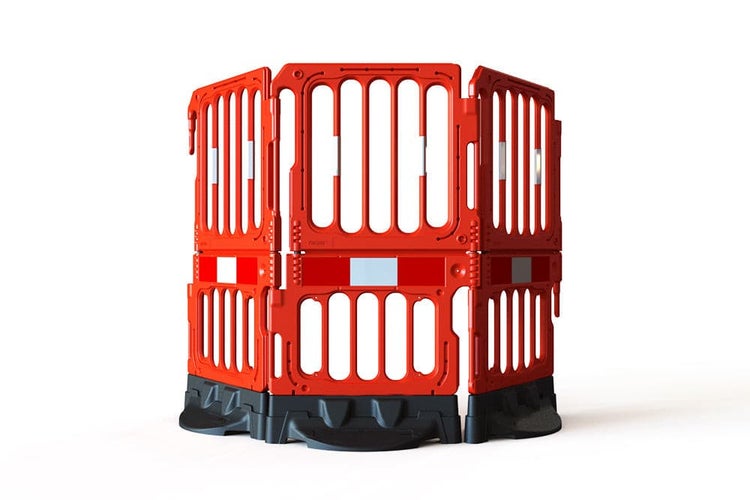 UvV® Heavywall Absperrgitter in rot mit reflektierender Folie RA1 | extra schwer