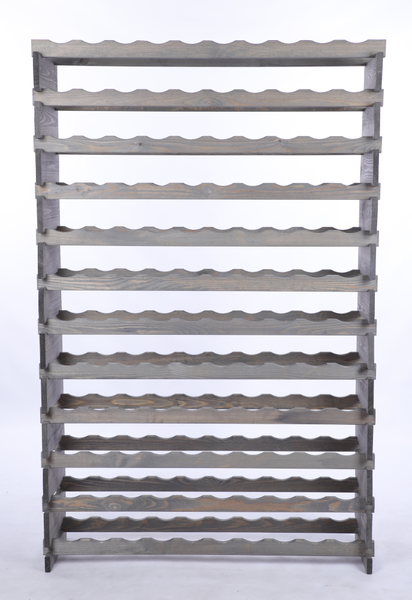 Weinregal VINOTECA FLEX PRO HxBxT 163x103x28cm 120 Flaschen auf 12 Ebenen Massives Kiefernholz Grau