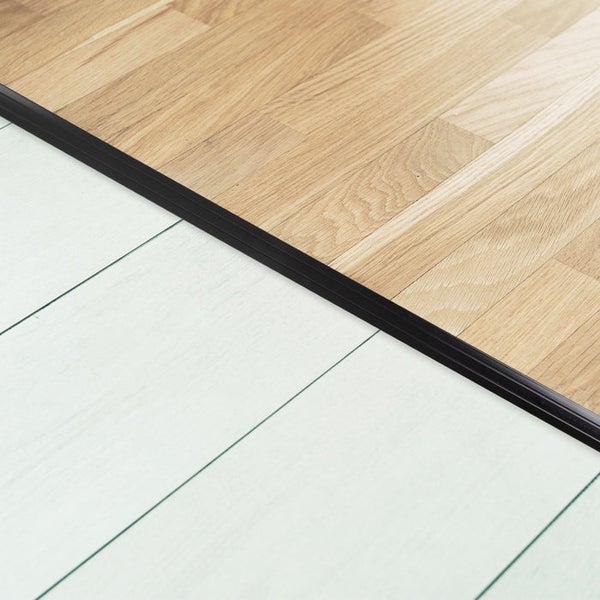 FLOORDIREKT Übergangsprofil - Übergang zwischen Bodenbelägen - Breite: 38 mm - Schwarz - Selbstklebend - 100 cm