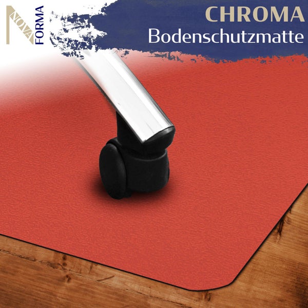 Bodenschutzmatte PE CHROMA - Rot - 90x120 cm - Hartboden - Bunte Schutzmatte als Unterlage für Bürostuhl