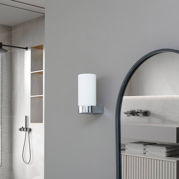 Lucande Wandleuchte, Wandlampe Bad Basolo (spritzwassergeschützt (Modern) in Chrom aus Metall (1 flammig E14) - Wandleuchten Spiegelleuchte Badezimmer Wandbeleuchtung Badezimmerleuchte