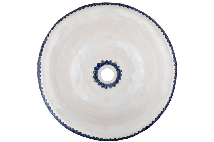 Aufsatzwaschbecken aus Keramik mit Loch für Wasserablauf