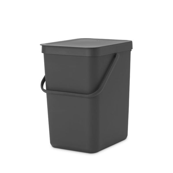 Brabantia Abfallsammler Mit Stay Open Deckel 25 Liter HxBxT 40 x 26,8 x 34,5 cm Kunststoff Dunkelgrau