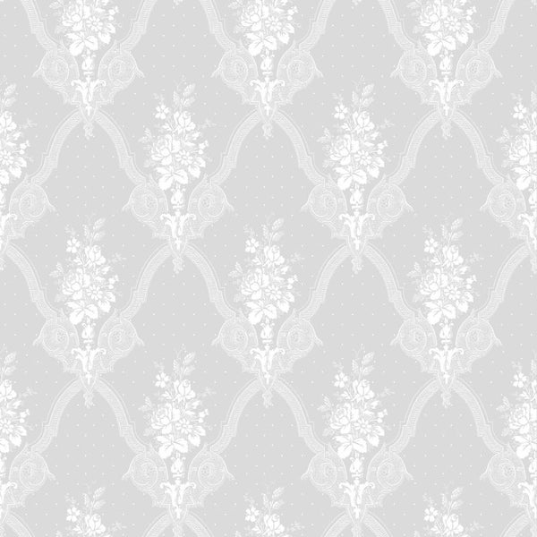 Duro Tapete Blumen Grau - 53 cm x 10.05 m - 661190