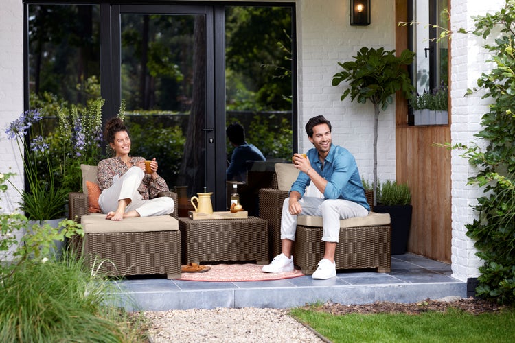 Keter California Chaise Longue Loungeset - 3/4 Personen - Cappuccino