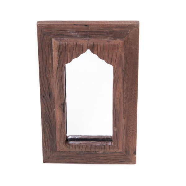 Wandspiegel  Sara 40x25 cm, Mahagoni Massivholz dunkelbraun