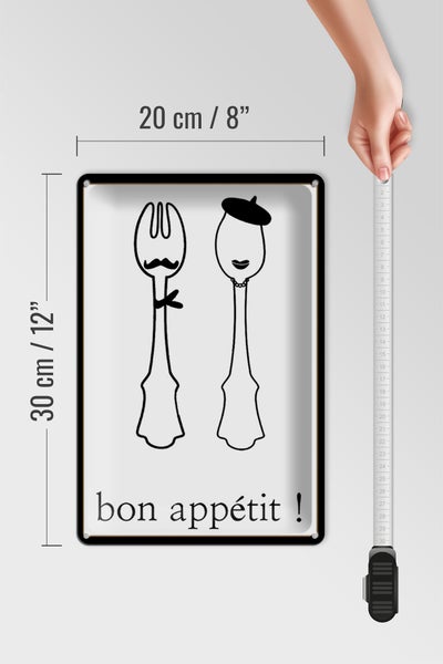 Blechschild Spruch 20x30cm Bon Appetit Schild