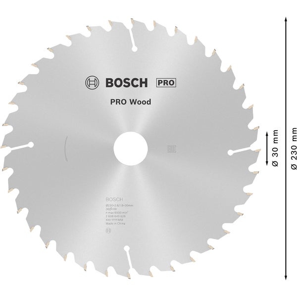 Bosch PRO Wood Kreissägeblatt 230 x 2,8 x 30 mm - 2608640628