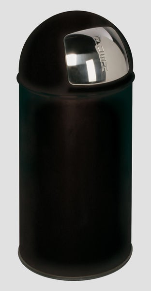 PROREGAL Klassischer Abfallsammler Mit Einwurfklappe Inneneinsatz 35 Liter HxBxT 74 x 35 x 35 cm Verzinkter Stahl Schwarz