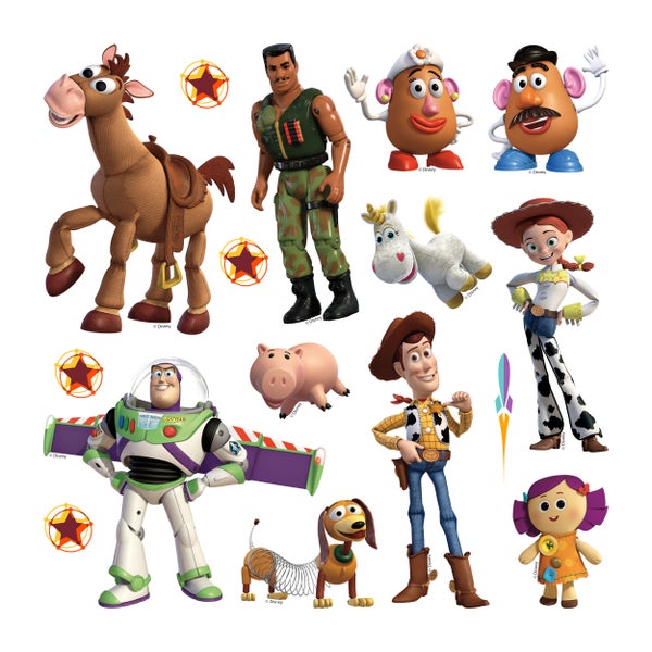 Disney Wandtattoo Toy Story Beige, Grün und Gelb - 30 x 30 cm - 600235