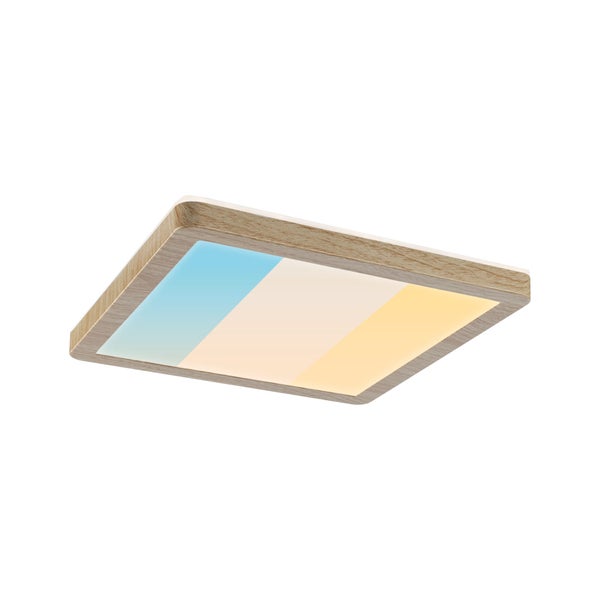 LED Panel Atria Shine IP44 eckig 190x190mm 8W 1160lm 3000 - 6500K Holzoptik